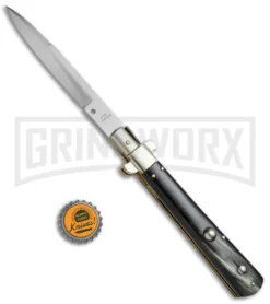 AGA Campolin 11" Stiletto Brazilian Horn Ltd. Edition Automatic Knife - Bayonet 9 AGA Campolin 11" Stiletto Brazilian Horn Ltd. Edition Automatic Knife - Bayonet -Knife Sale Shop AGA Campolin 11in Frosolone Pick Lock Stiletto Brazilian Horn BHQ 23370 jr bottlecap large