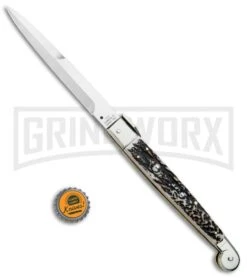 A.G.A. Campolin 12" Brazilian Stag Sicilian Picklock Automatic Knife - Bayonet 7 A.G.A. Campolin 12" Brazilian Stag Sicilian Picklock Automatic Knife - Bayonet -Knife Sale Shop AGA Campolin Brazilian Stag Sicilian Picklock Bayo BP 16455 jr bottlecap large