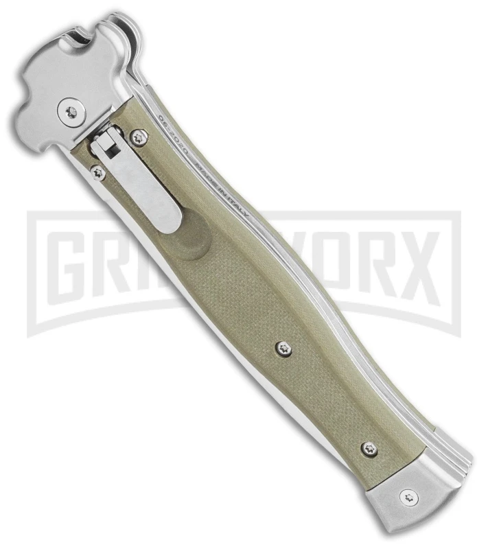 AGA Campolin Zero 10 Green G-10 Leverlock Automatic Knife -Dagger Satin Plain 2 AGA Campolin Zero 10 Green G-10 Leverlock Automatic Knife -Dagger Satin Plain - Image 2