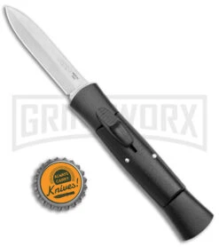 AKC 007 Concord Black OTF Automatic Knife - Satin Dagger -Knife Sale Shop AKC 007 Concord Auto Black Satin Dagger BHQ 158279 jr bottlecap large