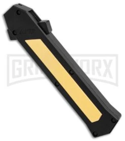 AKC F-16 Brass D/A OTF Automatic Knife - Bayo Satin Plain -Knife Sale Shop AKC F 16 BHQ Exclusive Brass Bayo Satin Plain GX 30990 er spine large