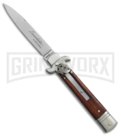 AKC 7.75" Bill DeShivs Leverletto Cocobolo Automatic Knife - Flat Grind
