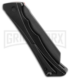 AKC Smarty Black W/Orange Bolster Automatic Knife Reverse Tanto - Black SW Plain -Knife Sale Shop AKC Smarty AK Black w Orange Bolster 3in BSW BHQ 184665 td side large