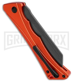 AKC Smarty Orange W/Black Bolster Automatic Knife Reverse Tanto - Black SW Plain -Knife Sale Shop AKC Smarty AK Orange w Black Bolster 3in BSW BHQ 184676 td side large