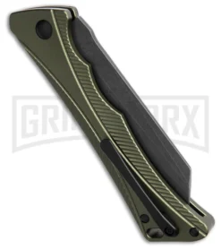 AKC Smarty Green W/Black Bolster Automatic Knife Reverse Tanto - Black SW Plain 5 AKC Smarty Green W/Black Bolster Automatic Knife Reverse Tanto - Black SW Plain -Knife Sale Shop AKC Smarty Automatic Knife Green w Black Bolster 3.3in Black Stonewash BHQ 184727 hd side large