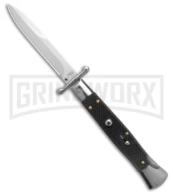 AKC 10" Black G-10 Roma Black Swinguard Automatic Knife - Satin Plain