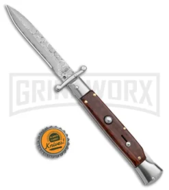 AKC Swinguard 9" Snakewood (Damascus Bayonet Blade) -Knife Sale Shop AKC Swinguard 9in Snakewood Damascus Bayo GX 4274 jr bottlecap large