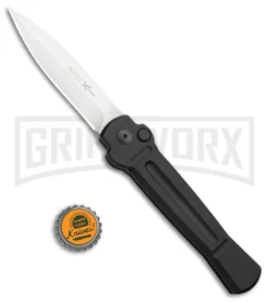 AKC X-treme Ace Black Automatic Knife - Satin Plain 7 AKC X-treme Ace Black Automatic Knife - Satin Plain -Knife Sale Shop AKC X TREME ACE Side Opening Automatic Knife Black Satin BHQ 100386 kp bottle cap large