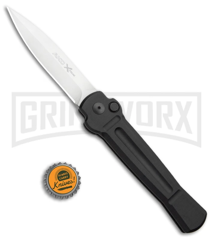 AKC X-treme Ace Black Automatic Knife - Satin Plain 4 AKC X-treme Ace Black Automatic Knife - Satin Plain - Image 4
