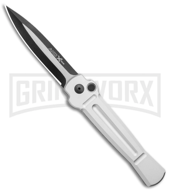 AKC X-treme Ace Silver Automatic Knife - Two Tone 1 AKC X-treme Ace Silver Automatic Knife - Two Tone