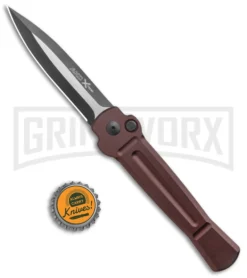 AKC X-treme ACE Brown Automatic Knife - Two Tone -Knife Sale Shop AKC X treme Ace Auto Brown TT BHQ 136122 jr bottlecap large
