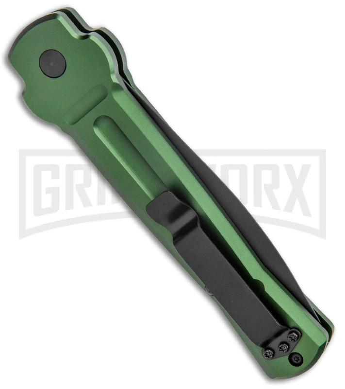 AKC X-treme Ace Green Automatic Knife - Black Two Tone Plain 3 AKC X-treme Ace Green Automatic Knife - Black Two Tone Plain - Image 3