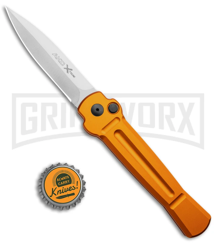 AKC X-treme Ace Orange Automatic Knife - Satin Plain 4 AKC X-treme Ace Orange Automatic Knife - Satin Plain - Image 4
