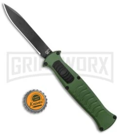 AKC X-treme EVO Green OTF Automatic Knife - Black Plain -Knife Sale Shop AKC X treme EVO OTF Auto Green Black BHQ 105414 jr bottlecap 2 large