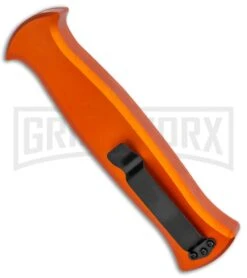 AKC X-treme EVO Orange OTF Automatic Knife - Black Plain -Knife Sale Shop AKC X treme Evo Auto Orange Black BHQ 105416 jr side large
