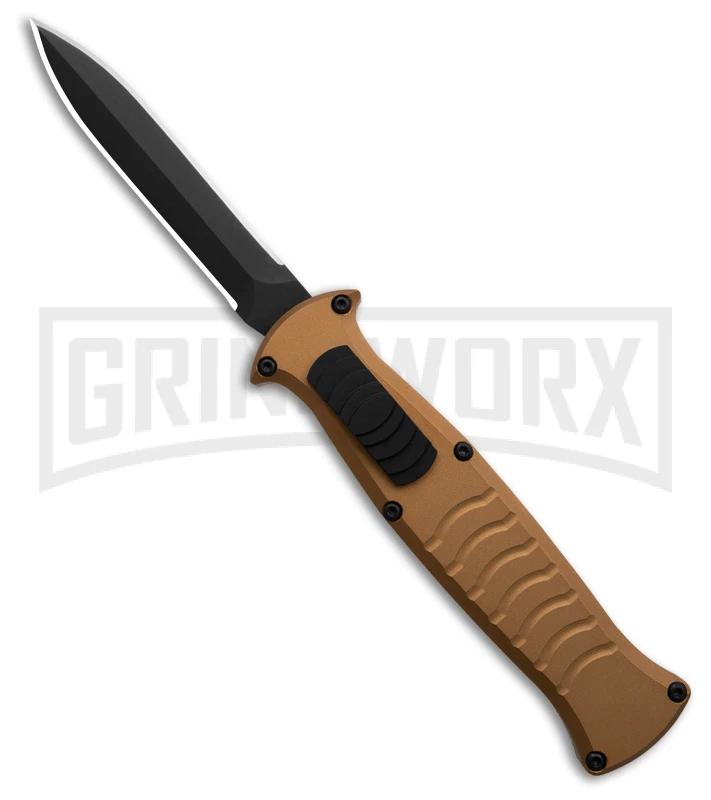 AKC X-treme EVO Gold OTF Automatic Knife - Black Plain Dagger 1 AKC X-treme EVO Gold OTF Automatic Knife - Black Plain Dagger