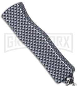 American Flag Mini Dog Tag Gray Carbon Fiber D/A OTF Auto Knife -Satin Plain 6 American Flag Mini Dog Tag Gray Carbon Fiber D/A OTF Auto Knife -Satin Plain -Knife Sale Shop American Flag Mini Dog Tag CF DA Auto Satin BHQ 175038 jr side large