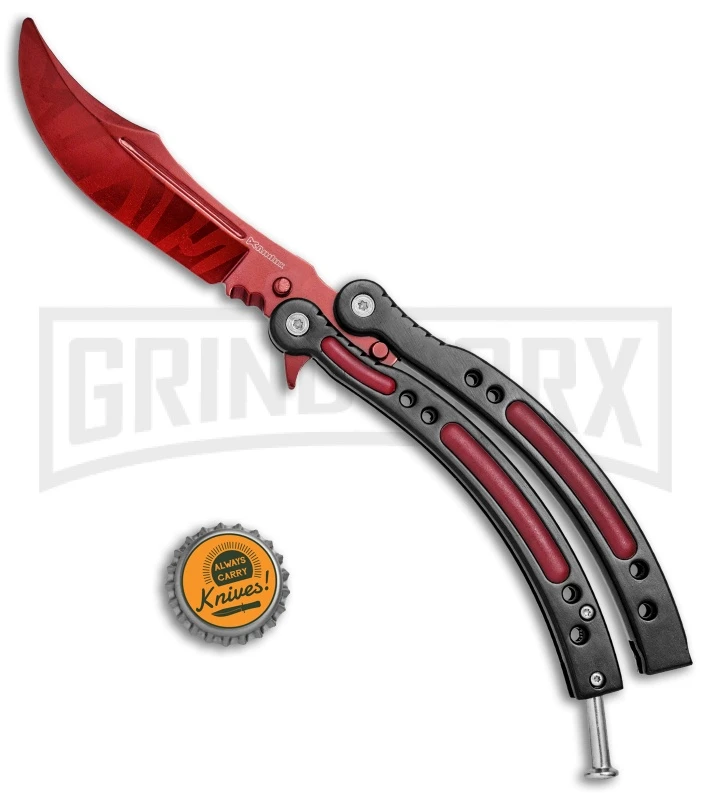 Andux CS Red/Black Balisong Butterfly Trainer - Red Plain 4 Andux CS Red/Black Balisong Butterfly Trainer - Red Plain - Image 4