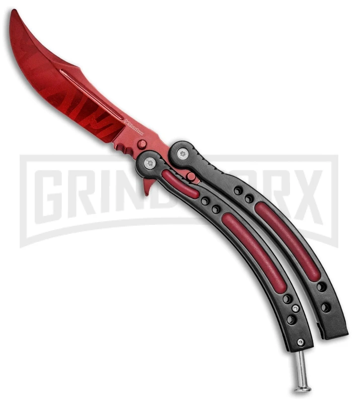 Andux CS Red/Black Balisong Butterfly Trainer - Red Plain 1 Andux CS Red/Black Balisong Butterfly Trainer - Red Plain