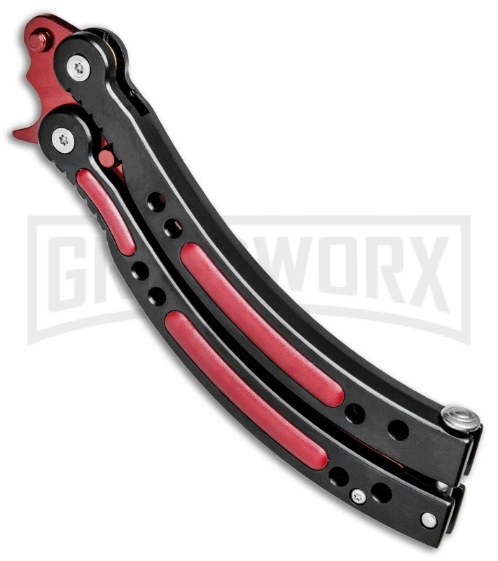 Andux CS Red/Black Balisong Butterfly Trainer - Red Plain 2 Andux CS Red/Black Balisong Butterfly Trainer - Red Plain - Image 2
