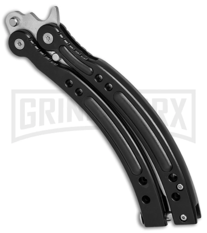 Andux CS Black Balisong Butterfly Trainer - Satin Holes 3 Andux CS Black Balisong Butterfly Trainer - Satin Holes - Image 3