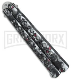 Andux Skull Fly Gray Butterfly Trainer - Satin -Knife Sale Shop Andux Skull Fly Gray trainer satin BP 24589 er spine large