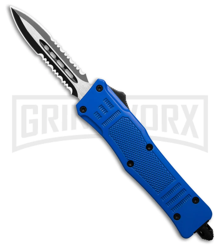 Atomic Defender Mini OTF Automatic Knife Black - Two Tone Serrated Dagger 1 Atomic Defender Mini OTF Automatic Knife Black - Two Tone Serrated Dagger