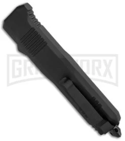 Atomic Shield Large Drop Point Black OTF Automatic Knife - Two Tone Serrated 7 Atomic Shield Large Drop Point Black OTF Automatic Knife - Two Tone Serrated -Knife Sale Shop Atomic Shield Large DP Black OTF TT Serr GX 34162 jr side large