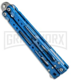 Bear OPS Bear Song IV Blue Raindrop Balisong Butterfly Knife - Tanto Bead Blast 6 Bear OPS Bear Song IV Blue Raindrop Balisong Butterfly Knife - Tanto Bead Blast -Knife Sale Shop Bear OPS Bear Song IV Tanto Butterfly Blue Raindrop BB B 410 AIBD AP 35035 BHQ 67848 jr side 2 large