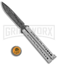 Bear Ops Bear Song VIII Gray Butterfly Knife - Bayonet Damascus Plain 7 Bear Ops Bear Song VIII Gray Butterfly Knife - Bayonet Damascus Plain -Knife Sale Shop Bear Ops Bear Song VIII Butterfly Black Damascus BHQ 114827 jr bottlecap large