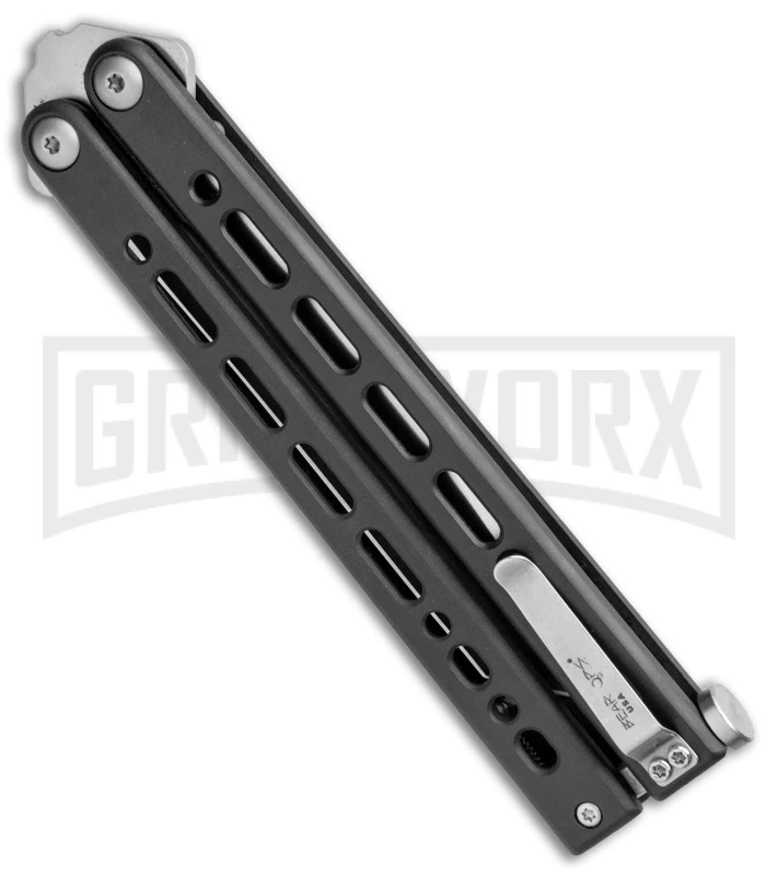 Bear Ops Bear Song VIII Black Butterfly Knife - Tanto Satin Plain 3 Bear Ops Bear Song VIII Black Butterfly Knife - Tanto Satin Plain - Image 3
