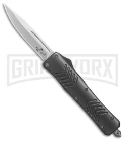 Bear Ops Drop Point D/A OTF Automatic Knife Gray - Satin Plain