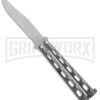Bear & Son Knives Silver Speckle 114 Balisong Butterfly Knife - Satin Plain