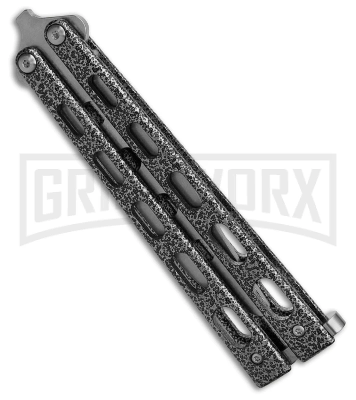 Bear & Son Knives 114 Silver Balisong Trainer Butterfly Knife - Satin Plain 2 Bear & Son Knives 114 Silver Balisong Trainer Butterfly Knife - Satin Plain - Image 2