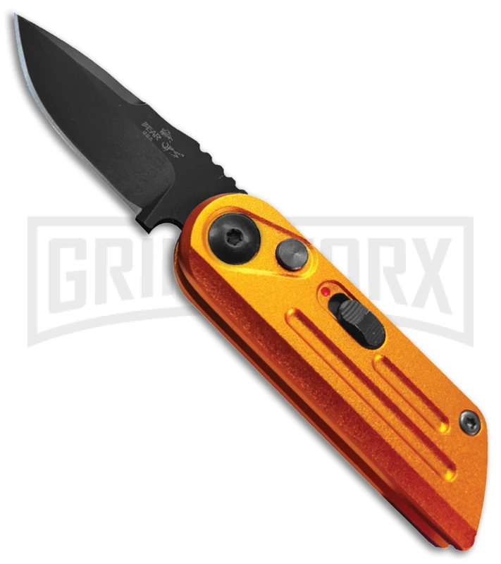 Bear Ops Bold Action XIV Orange Stainless Steel Automatic Knife - Black Plain 1 Bear Ops Bold Action XIV Orange Stainless Steel Automatic Knife - Black Plain