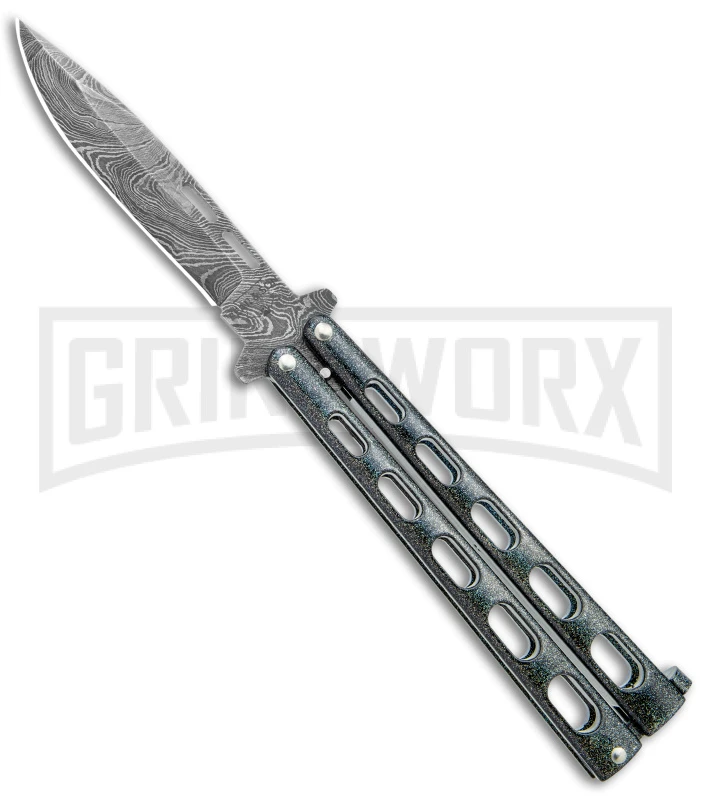 Bear & Son 115GXD Galaxy Butterfly Knife - Damascus Plain 1 Bear & Son 115GXD Galaxy Butterfly Knife - Damascus Plain