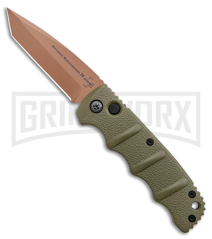 Boker Kalashnikov Desert Warrior Tanto Automatic Knife - Copper Plain 1 Boker Kalashnikov Desert Warrior Tanto Automatic Knife - Copper Plain