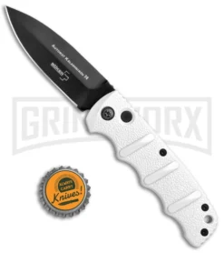 Boker Imperial Kalashnikov White Automatic Knife - D2 Dagger Black Plain -Knife Sale Shop Boker Kalashnikov Dagger Auto White Black 01KALS34N BHQ 75529 jr bottlecap 3 large