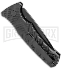 Boker Mini Strike Automatic Knife Black - Drop Point Black Plain 6 Boker Mini Strike Automatic Knife Black - Drop Point Black Plain -Knife Sale Shop Boker Mini Strike Auto Black Black 01BO436NSOI BHQ 99629 jr side large