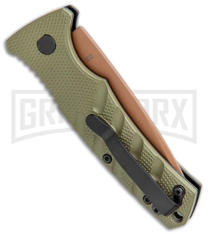 Boker Mini Strike Automatic Knife Black - Drop Point Copper Plain 3 Boker Mini Strike Automatic Knife Black - Drop Point Copper Plain - Image 3