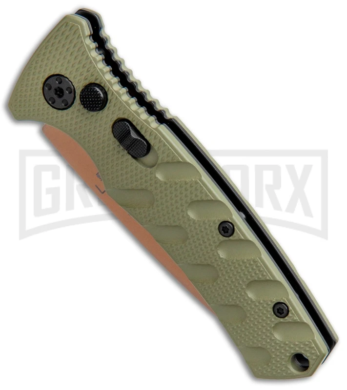 Boker Mini Strike Automatic Knife Black - Drop Point Copper Plain 2 Boker Mini Strike Automatic Knife Black - Drop Point Copper Plain - Image 2