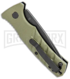 Boker Mini Strike Automatic Knife OD Green - Drop Point Black SW Plain 6 Boker Mini Strike Automatic Knife OD Green - Drop Point Black SW Plain -Knife Sale Shop Boker Mini Strike Auto OD Green Smokewash 01BO437NSOI BHQ 99630 jr side large