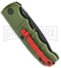Boker Mini Kalashnikov Warhawk Automatic Knife Green - D2 Black Plain -Knife Sale Shop Boker Mini Warhawk Kalashnikov Auto Dagger Green Black BHQ 113923 jr side large