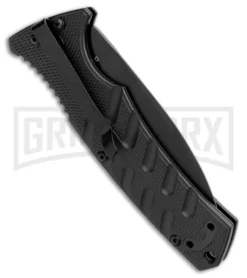 Boker Plus Strike Automatic Knife - Dagger Black Plain -Knife Sale Shop Boker Plus Strike Dagger Auto Black Black 01BO428NSOI BHQ 97035 jr side large