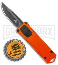 Boker Plus USB OTF Black Automatic Knife Aluminum - Orange SW Plain -Knife Sale Shop Boker Plus USB OTF Auto Orange Aluminum Black SW BHQ 125997 jr bottlecap large