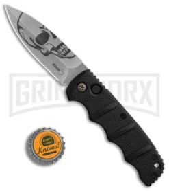 Boker Kalashnikov Skull Black Automatic Knife - D2 Dagger Stonewash Plain -Knife Sale Shop Boker Skull Kalashnikov Dagger SW BHQ 75532 er bottlecap large