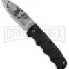 Boker Kalashnikov Skull Black Automatic Knife - D2 Dagger Stonewash Plain