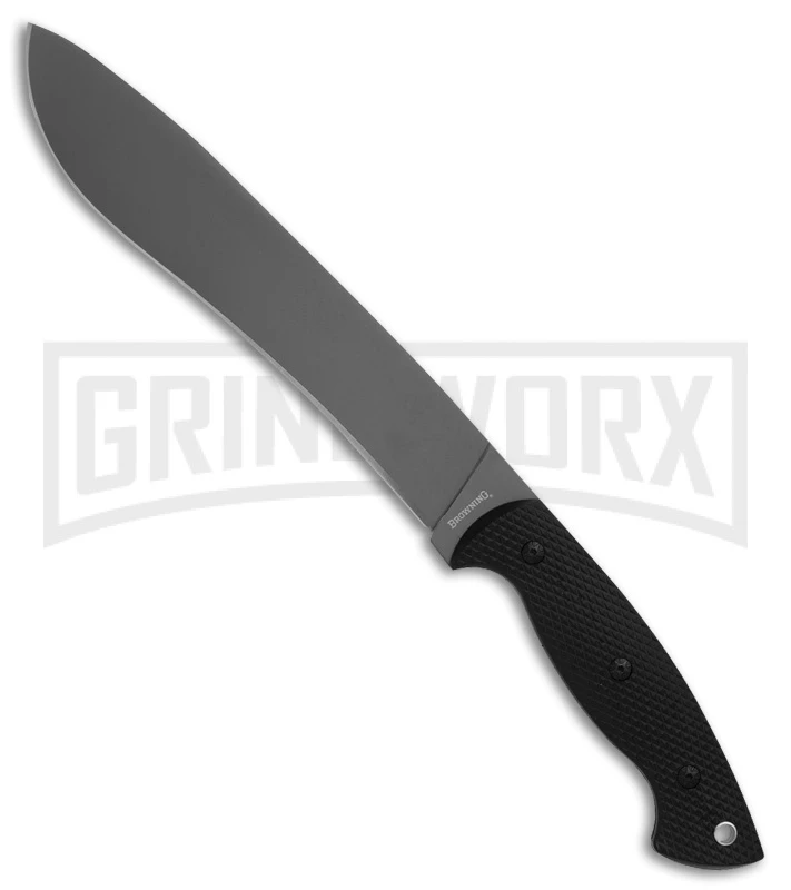 Browning Bush Craft Camp Black Polymer Fixed Blade Knife - Gray Plain 1 Browning Bush Craft Camp Black Polymer Fixed Blade Knife - Gray Plain