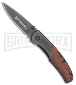 Browning Jack Rabbit Brown Folding Knife - Gray Plain