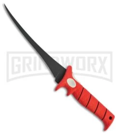 Bubba Blade Whiffie Red Rubber 14.25" Fixed Blade Knife - Black Plain